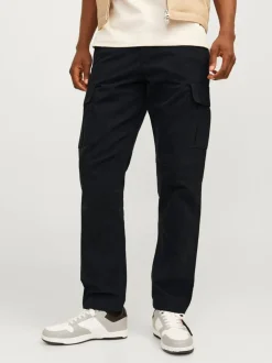 JACK & JONES Black Loose Fit Cargo Trousers