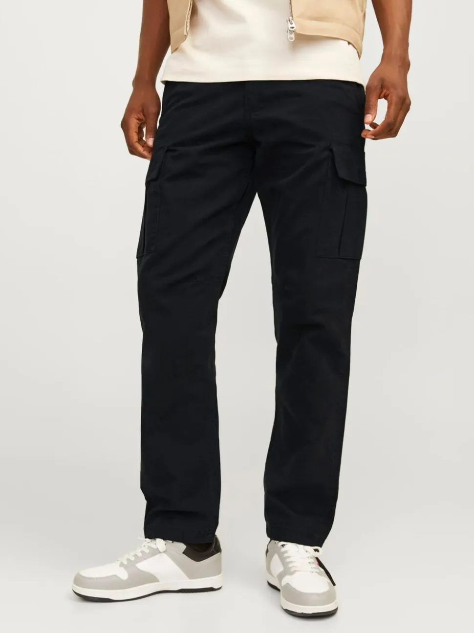 JACK & JONES Black Loose Fit Cargo Trousers