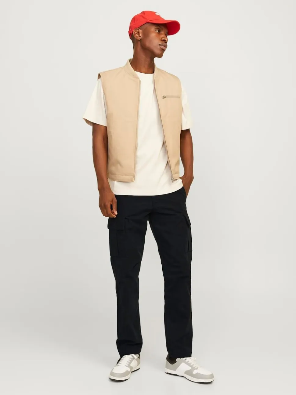 JACK & JONES Black Loose Fit Cargo Trousers