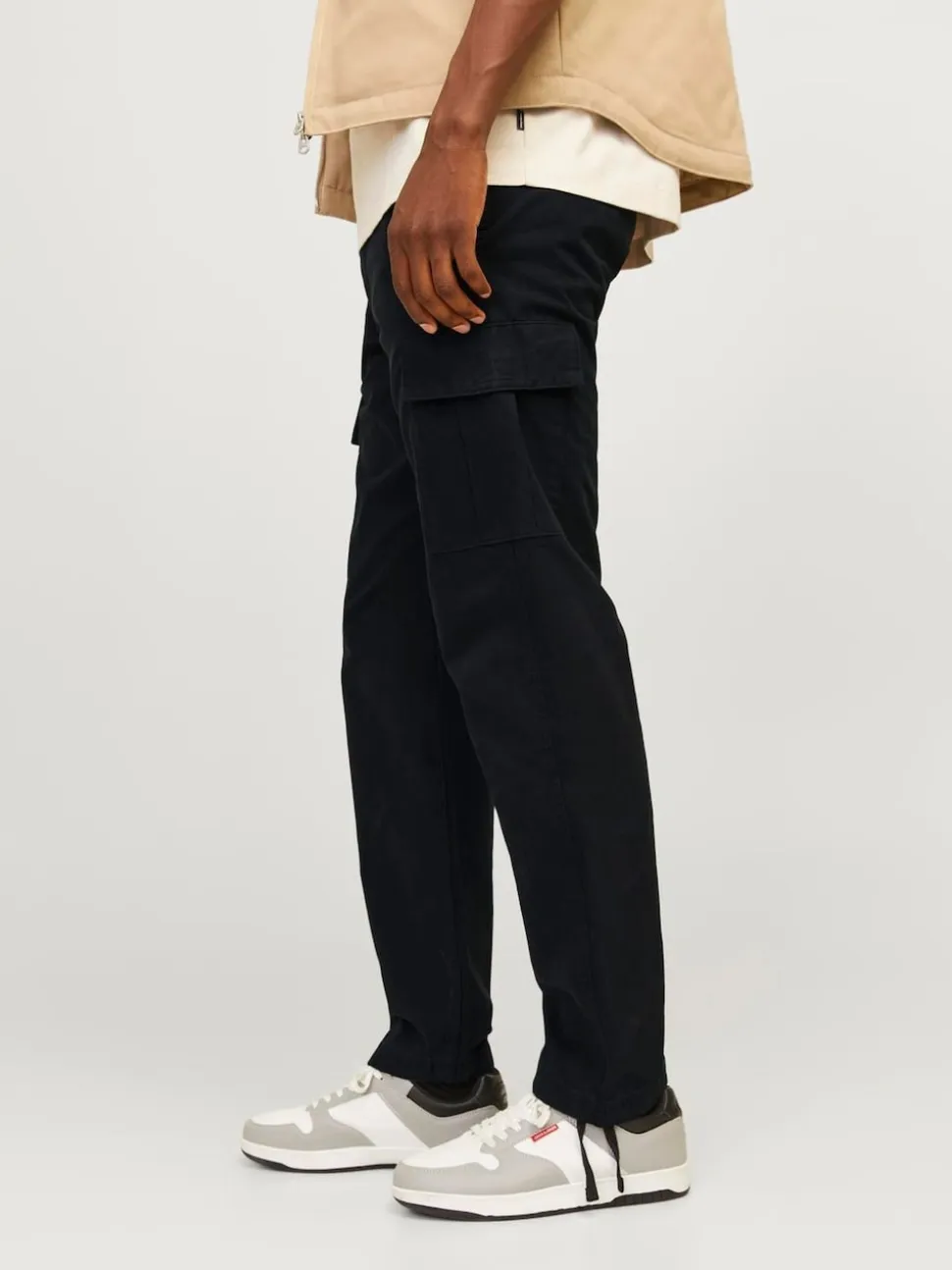 JACK & JONES Black Loose Fit Cargo Trousers