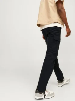 JACK & JONES Black Loose Fit Cargo Trousers