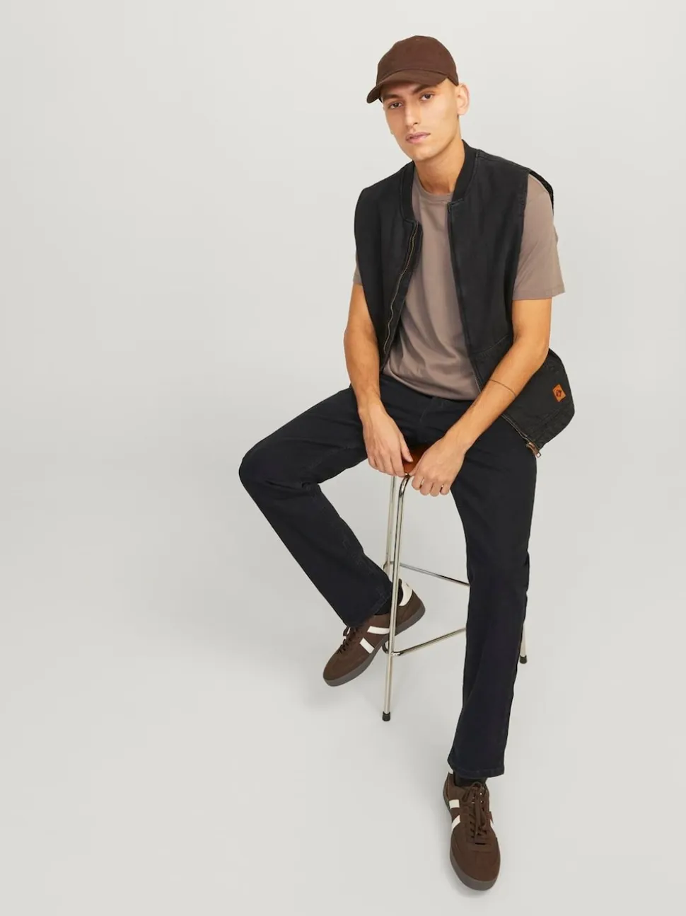 JACK & JONES Black Mike Original Tapered Fit Jeans