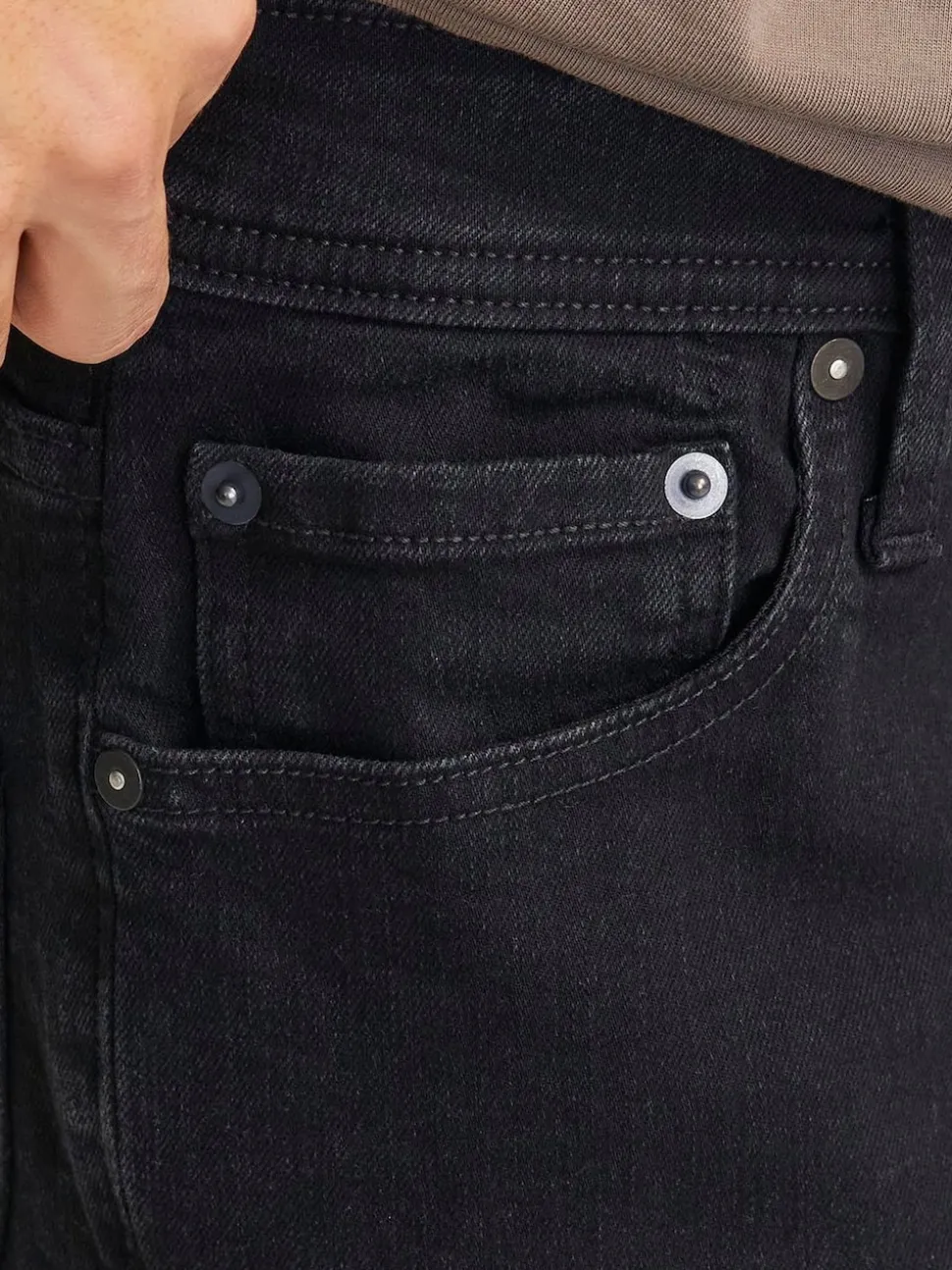 JACK & JONES Black Mike Original Tapered Fit Jeans