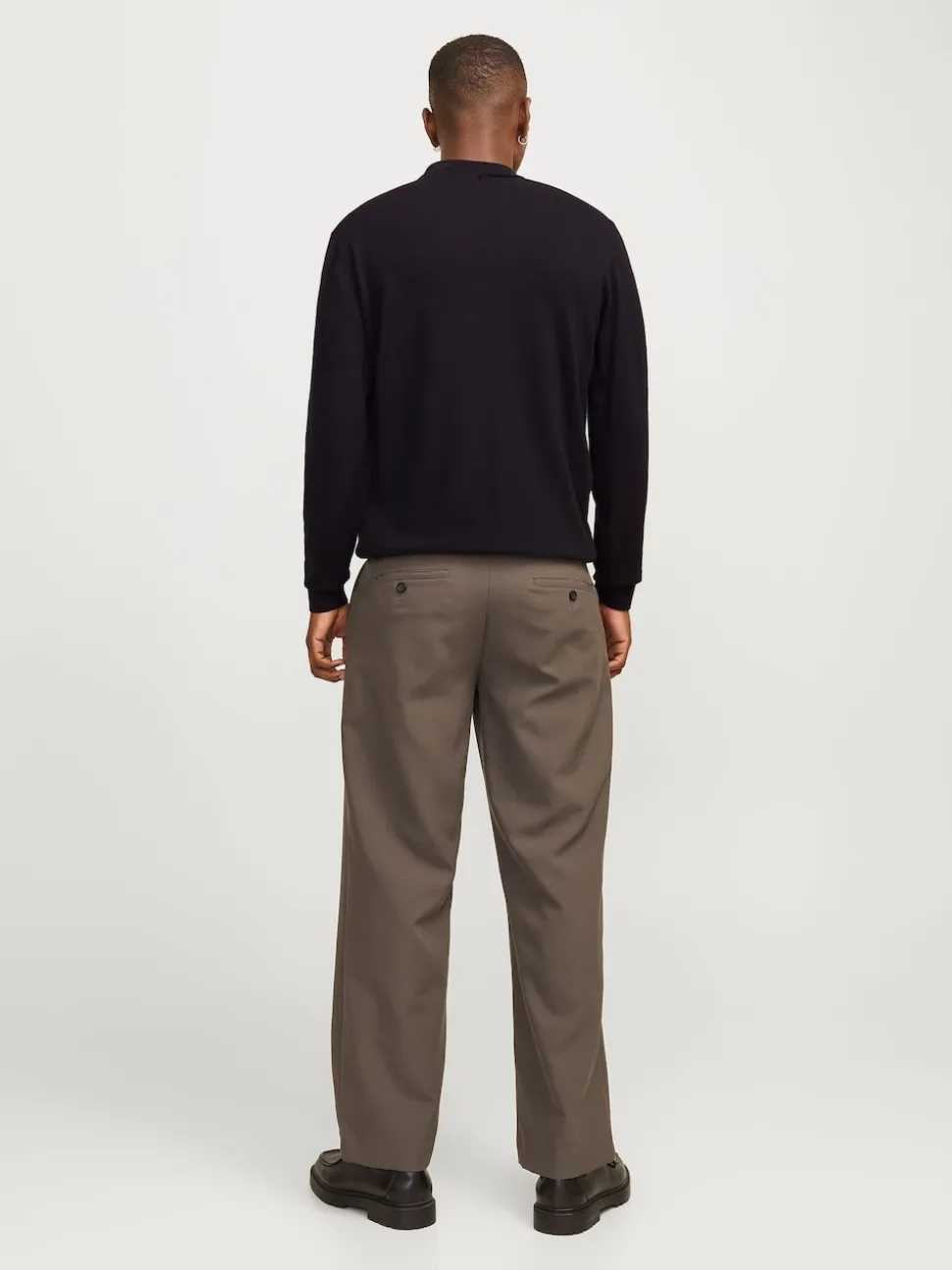 JACK & JONES Black Quarter Zip Knitted Polo Shirt