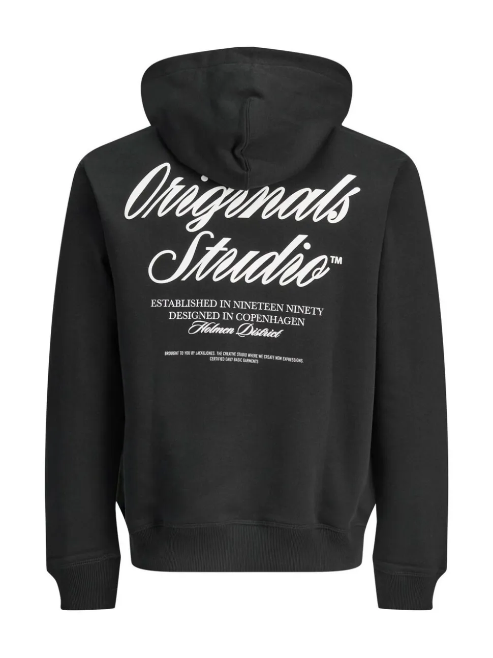 JACK & JONES Black Relaxed Fit Back Print Hoodie