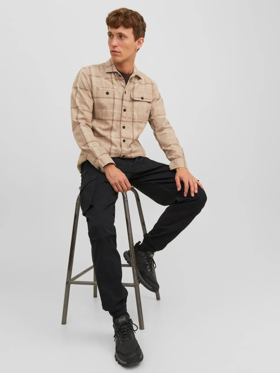 JACK & JONES Black Relaxed Fit Cargo Trousers