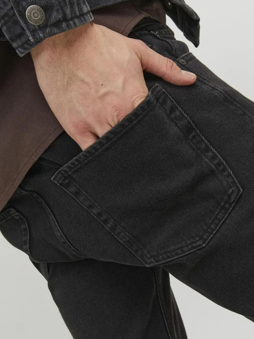 JACK & JONES Black Relaxed Fit Chris Jeans