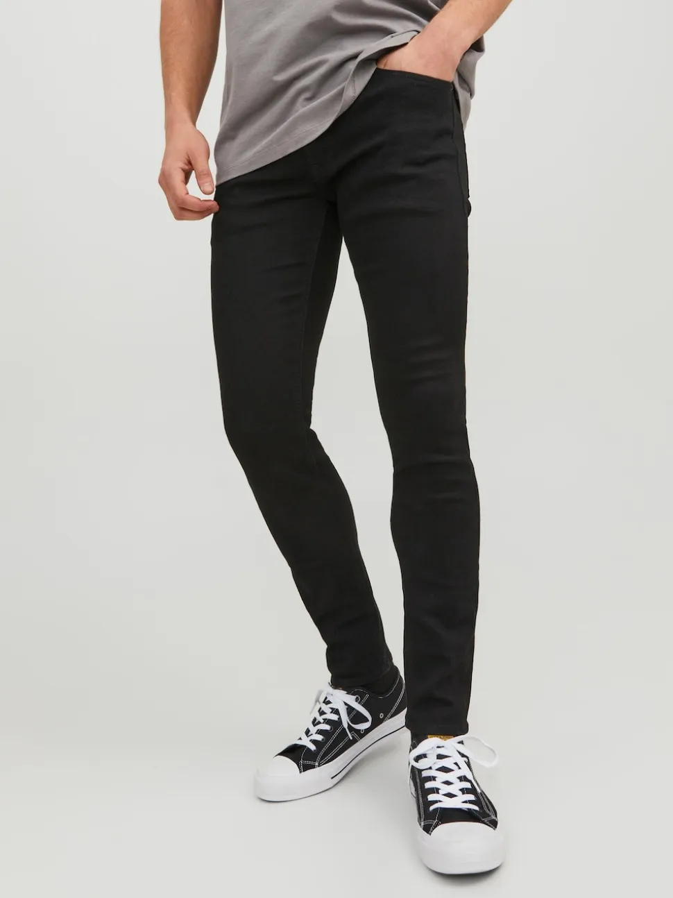 JACK & JONES Black Slim Fit Glenn Jeans
