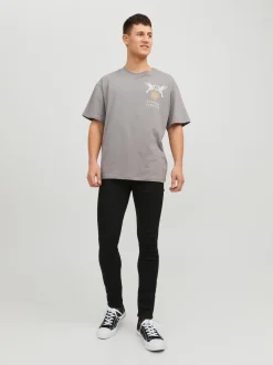 JACK & JONES Black Slim Fit Glenn Jeans