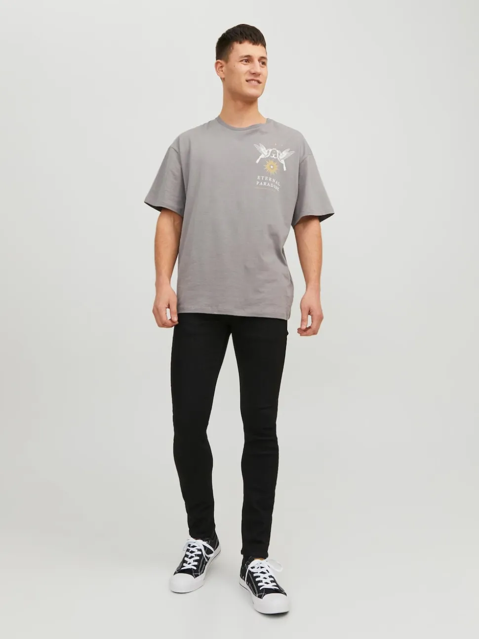 JACK & JONES Black Slim Fit Glenn Jeans
