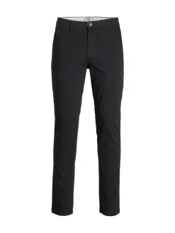 JACK & JONES Black Slim Fit Chino Trousers