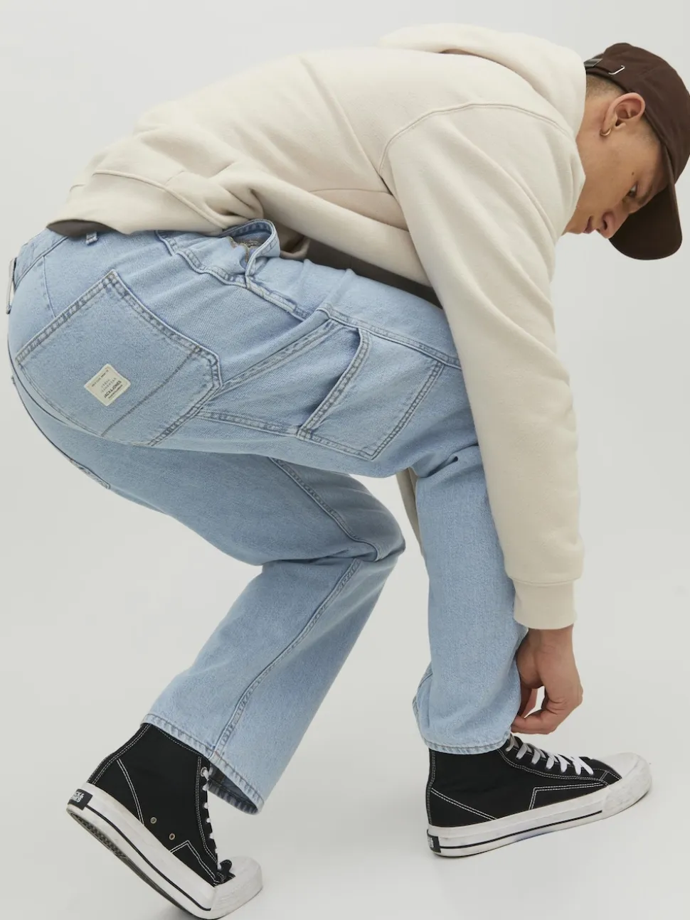 JACK & JONES Blue Eddie Loose Fit Jeans