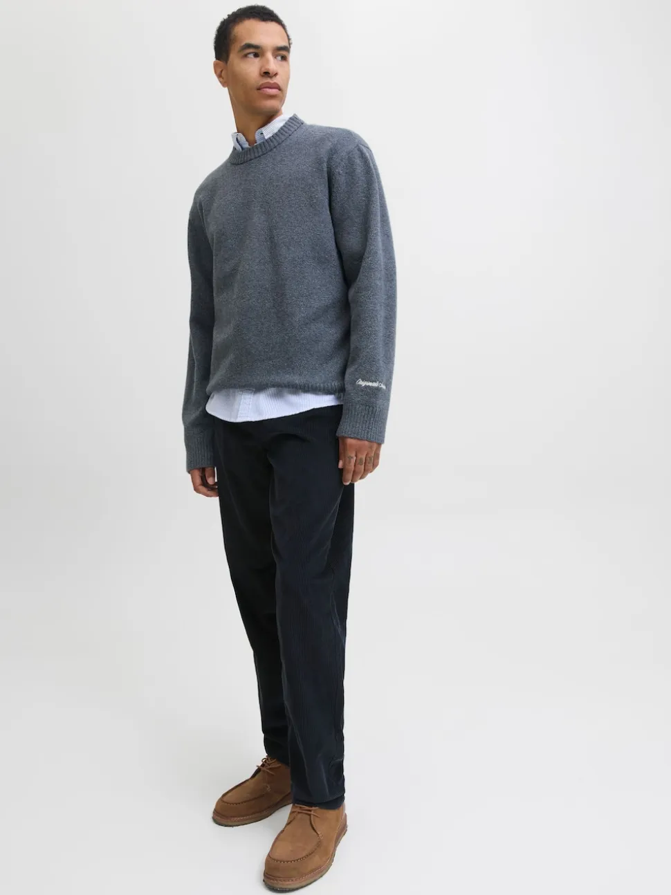 JACK & JONES Blue Relaxed Corduroy Joggers