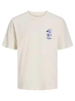 JACK & JONES Blue Scripted Artistic Back Print T-Shirt