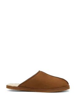 Jack & Jones Brown Fleece Lined Mule Slippers