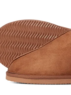 Jack & Jones Brown Fleece Lined Mule Slippers