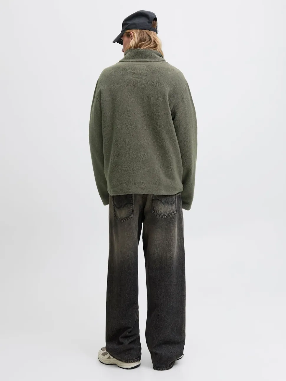 JACK & JONES Brown Half Zip Teddy Fleece