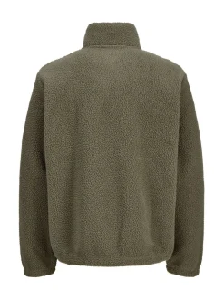 JACK & JONES Brown Half Zip Teddy Fleece