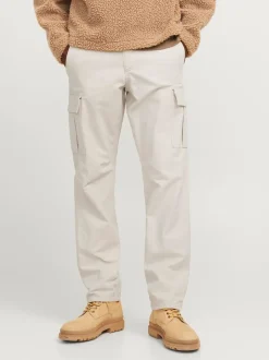 JACK & JONES Cream Loose Fit Cargo Trousers
