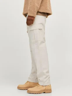 JACK & JONES Cream Loose Fit Cargo Trousers