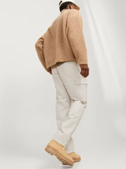 JACK & JONES Cream Loose Fit Cargo Trousers