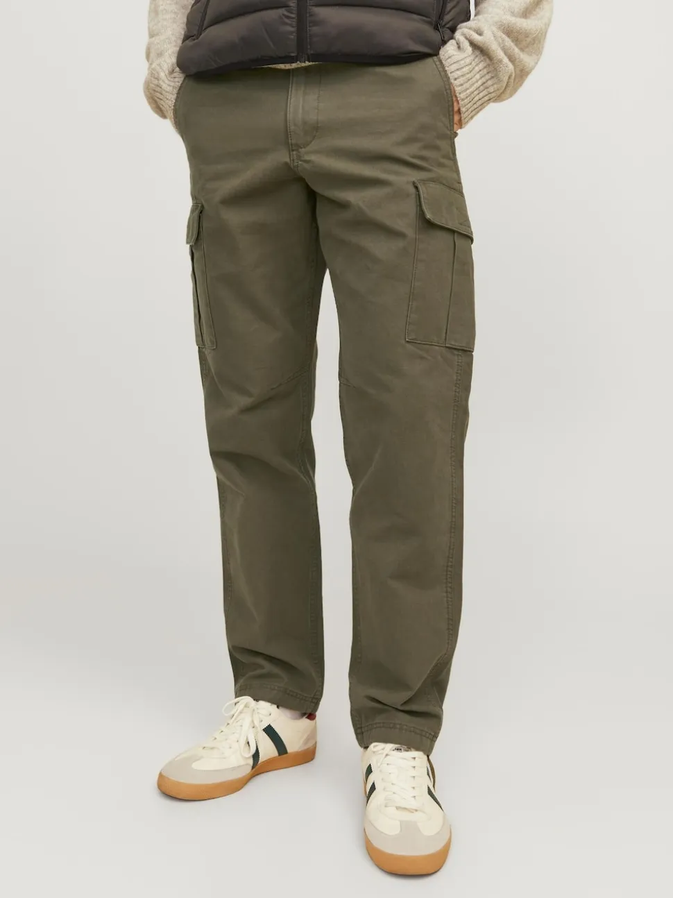 JACK & JONES Green Loose Fit Cargo Trousers