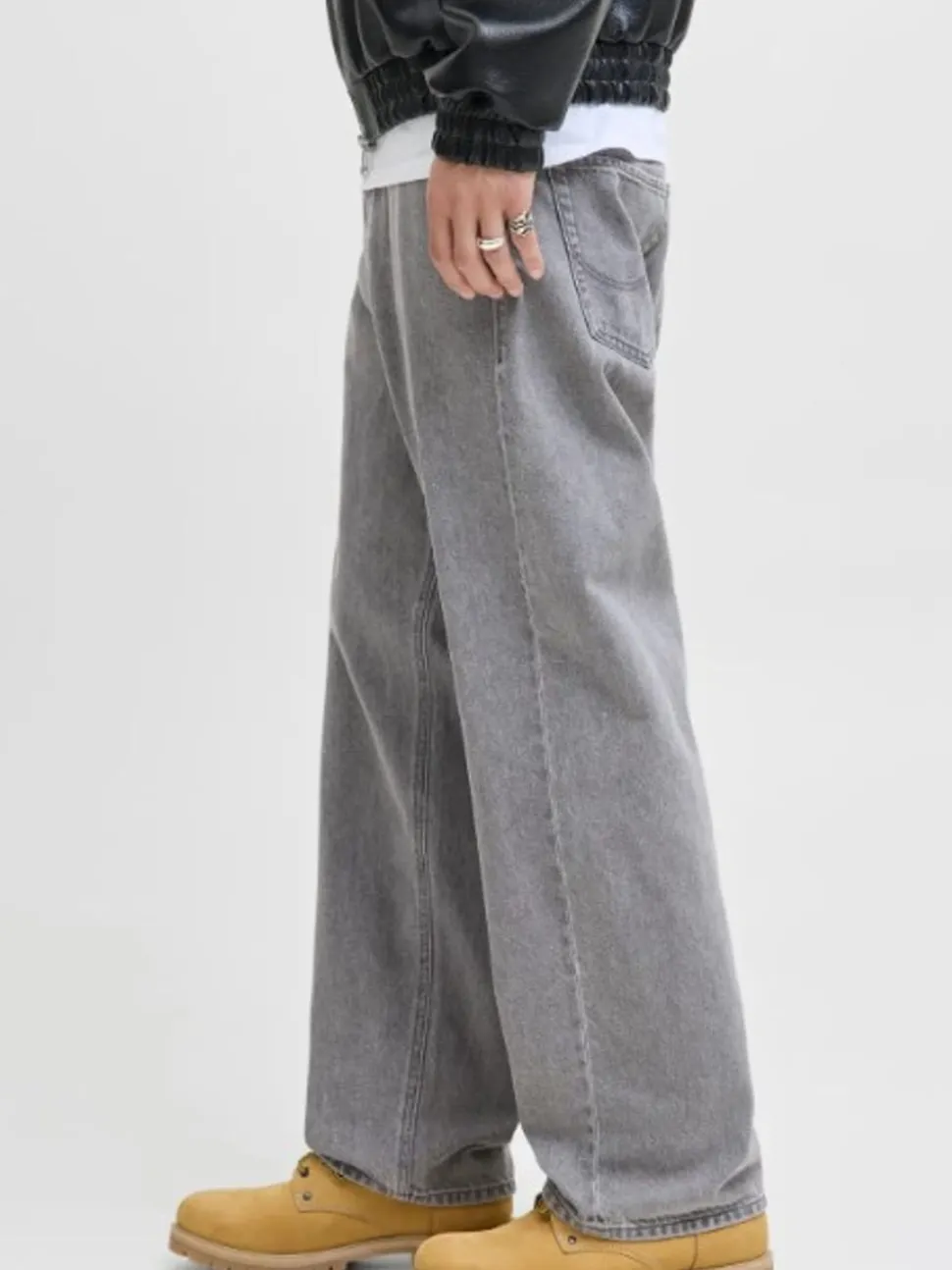 JACK & JONES Grey Alex Baggy Fit Jeans