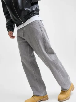 JACK & JONES Grey Alex Baggy Fit Jeans