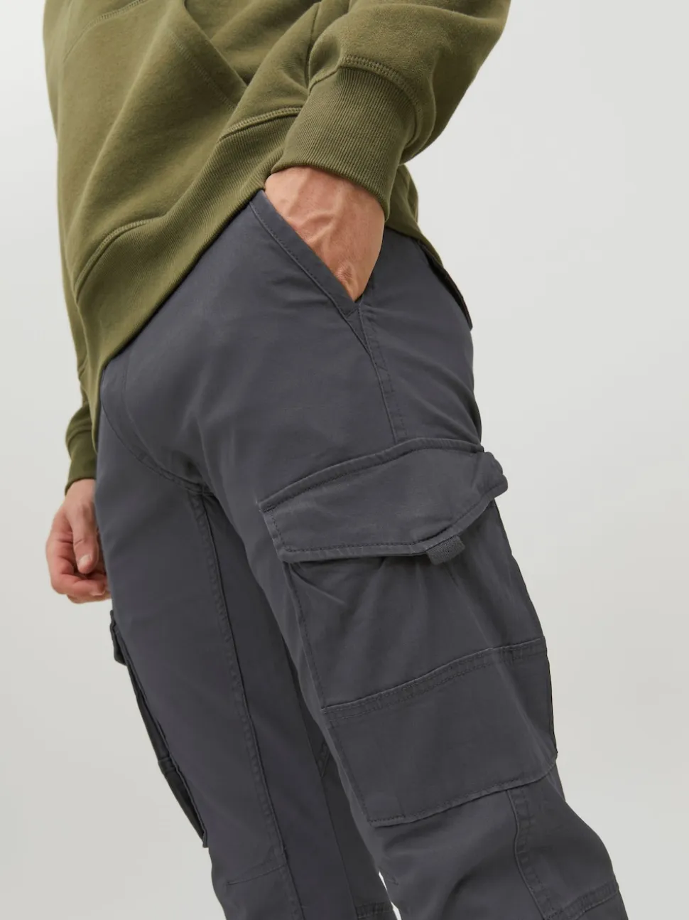 JACK & JONES Grey Cargo Trouser
