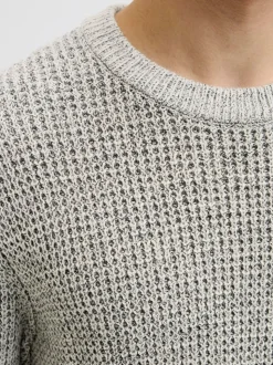 JACK & JONES Grey Knit Crew Neck Jumper