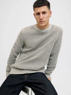 JACK & JONES Grey Knit Crew Neck Jumper