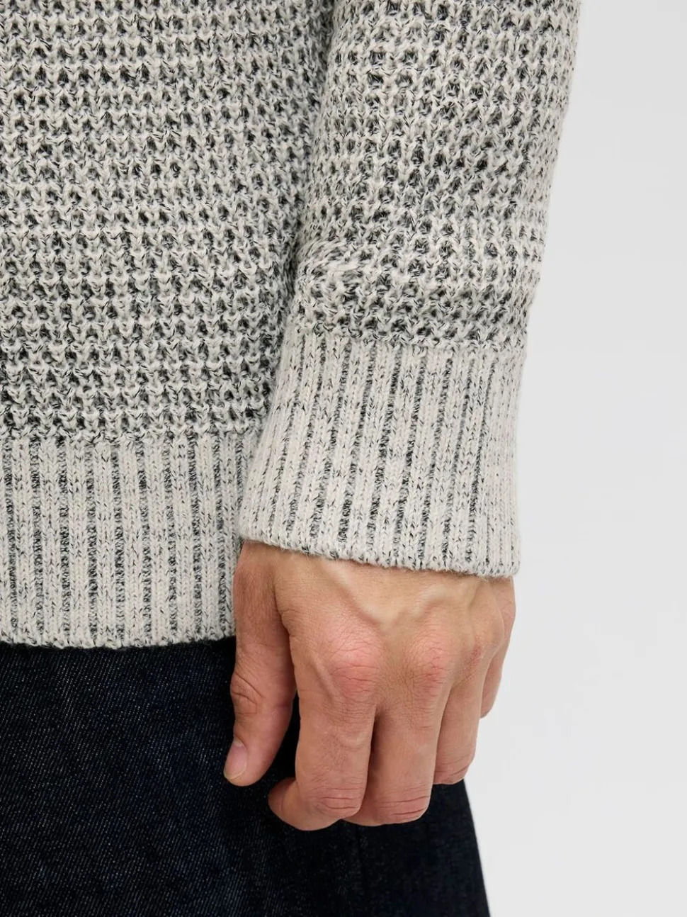 JACK & JONES Grey Knit Crew Neck Jumper