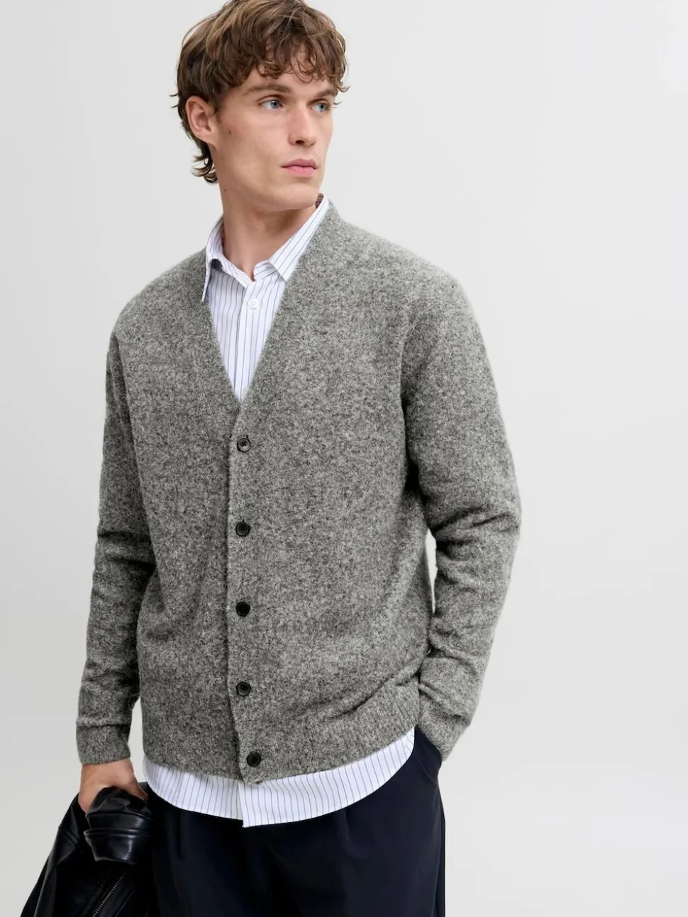 JACK & JONES Grey Soft Knit Cardigan