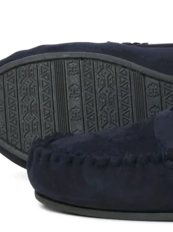 JACK & JONES Navy Moccasin Slippers