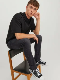 JACK & JONES Washed Black Glenn Slim Fit Jeans
