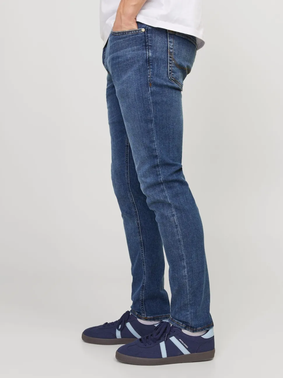 JACK & JONES Washed Blue Slim Fit Glenn Jeans