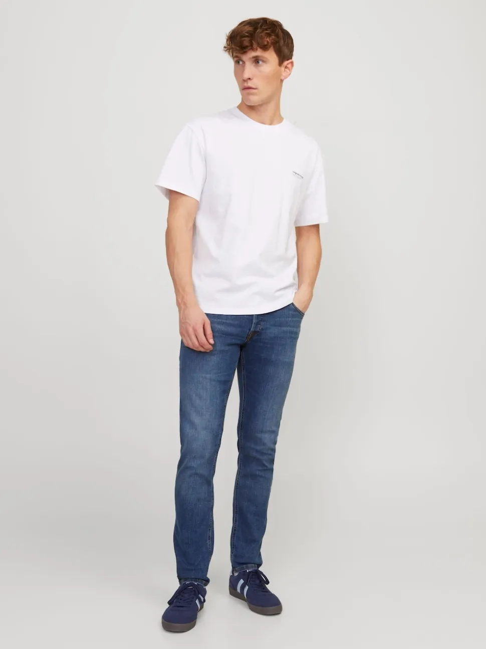JACK & JONES Washed Blue Slim Fit Glenn Jeans