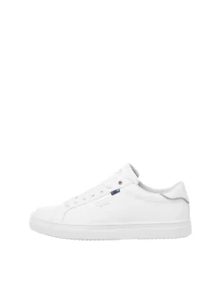 JACK & JONES White Leather Smart Trainers