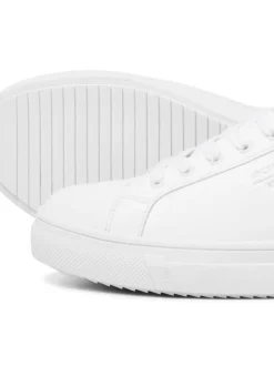 JACK & JONES White Leather Smart Trainers