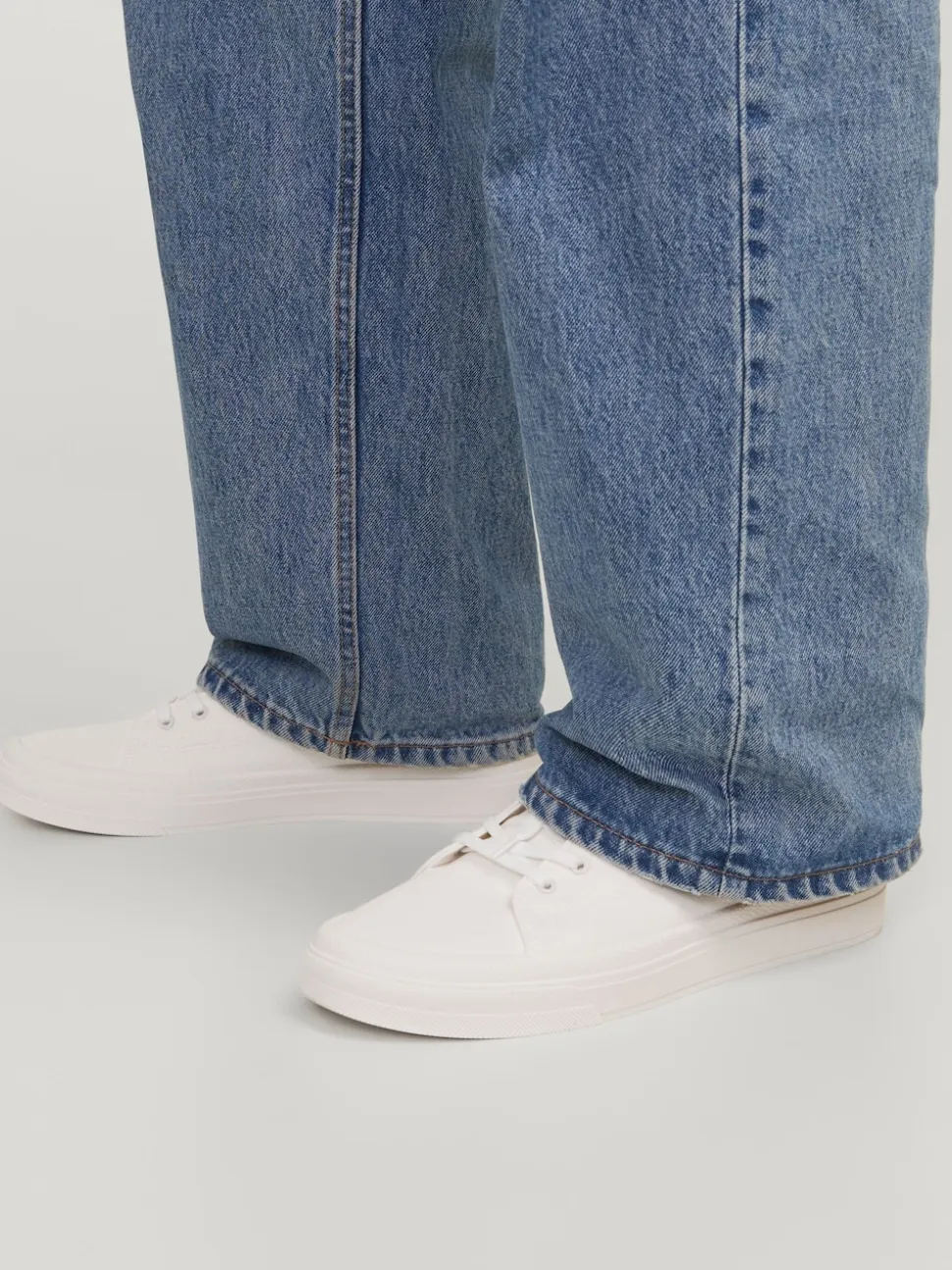 JACK & JONES White White Lace Up Trainers