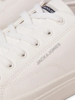 JACK & JONES White White Lace Up Trainers