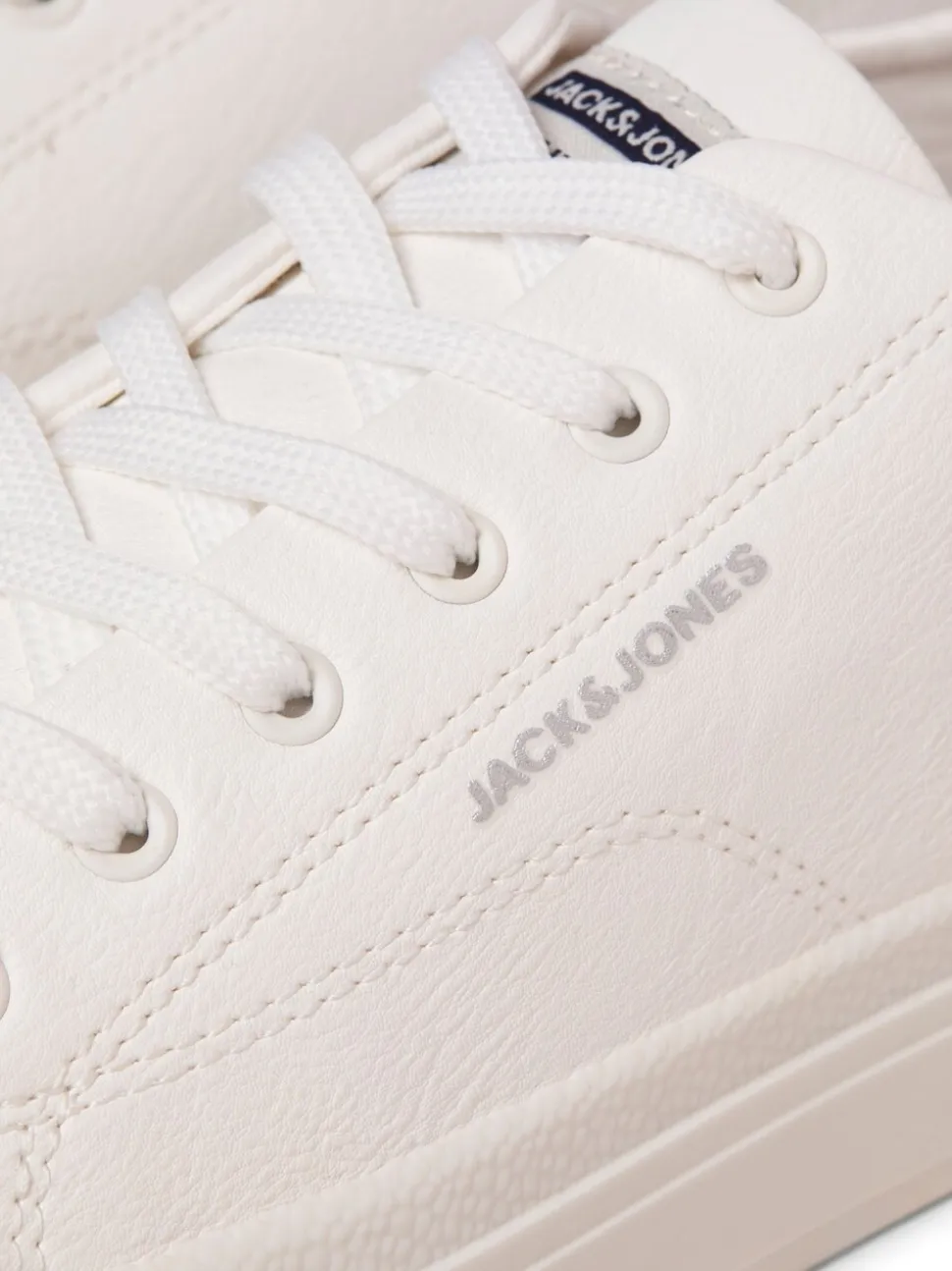 JACK & JONES White White Lace Up Trainers