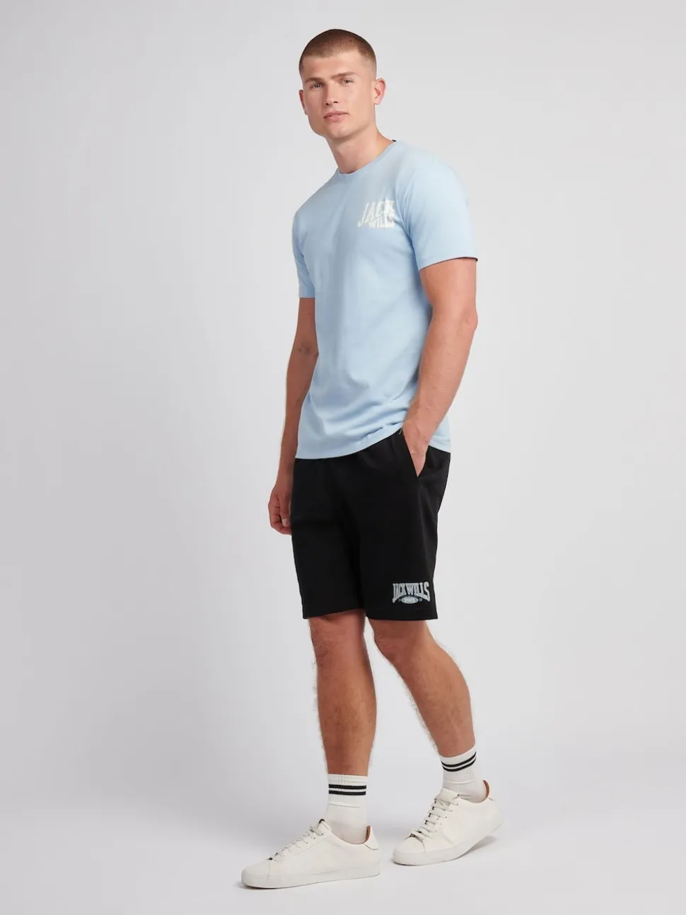 Jack Wills Black Sports Team Loopback Shorts