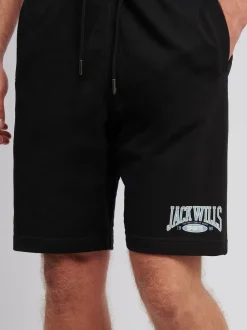 Jack Wills Black Sports Team Loopback Shorts