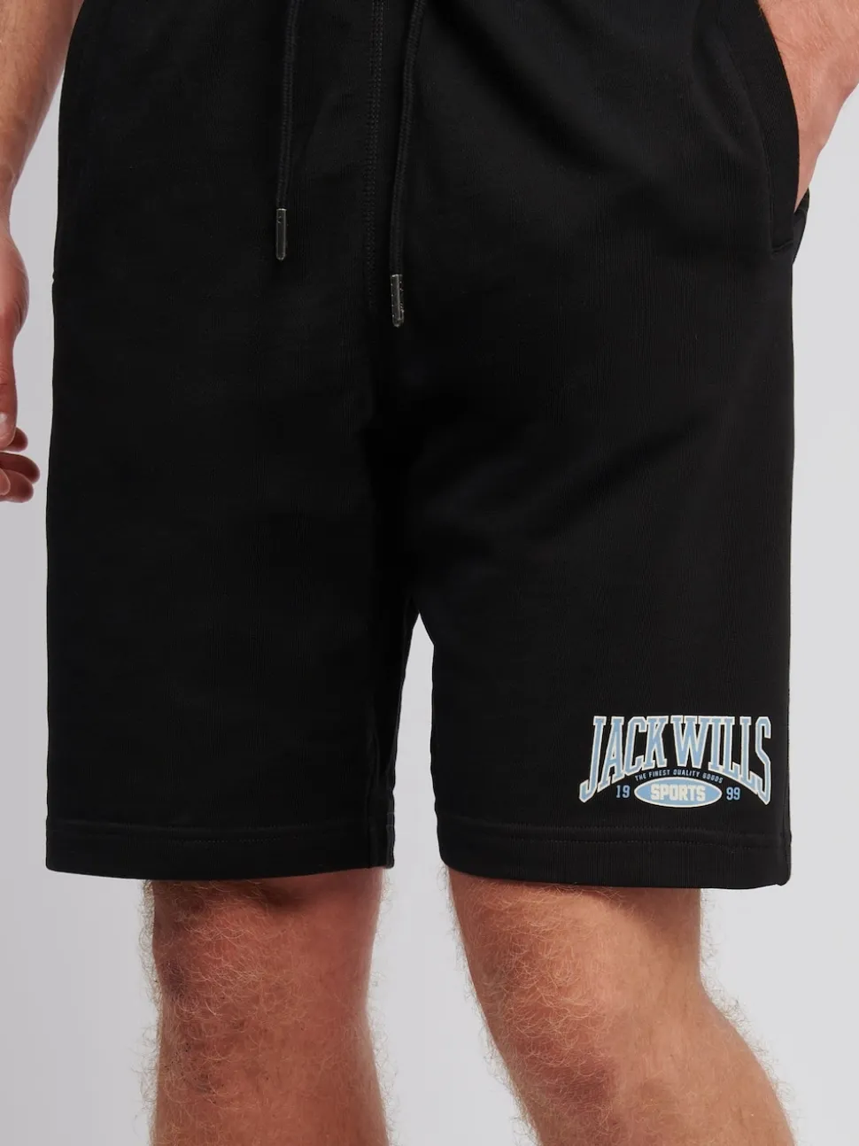 Jack Wills Black Sports Team Loopback Shorts