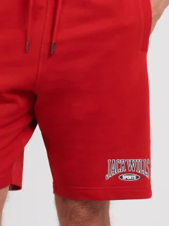 Jack Wills Red Sports Team Loopback Shorts