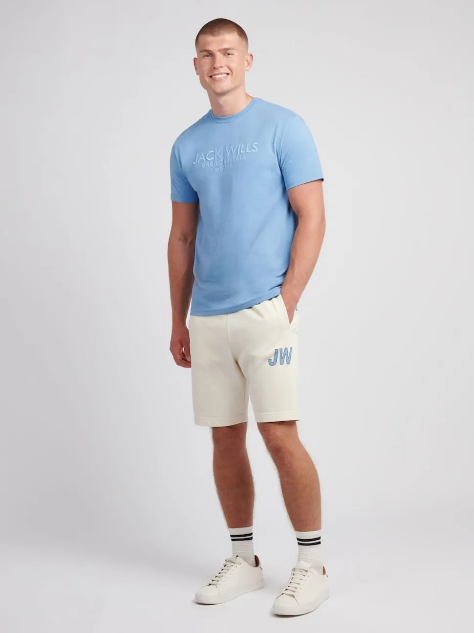 Jack Wills White Sport Club Loopback Shorts