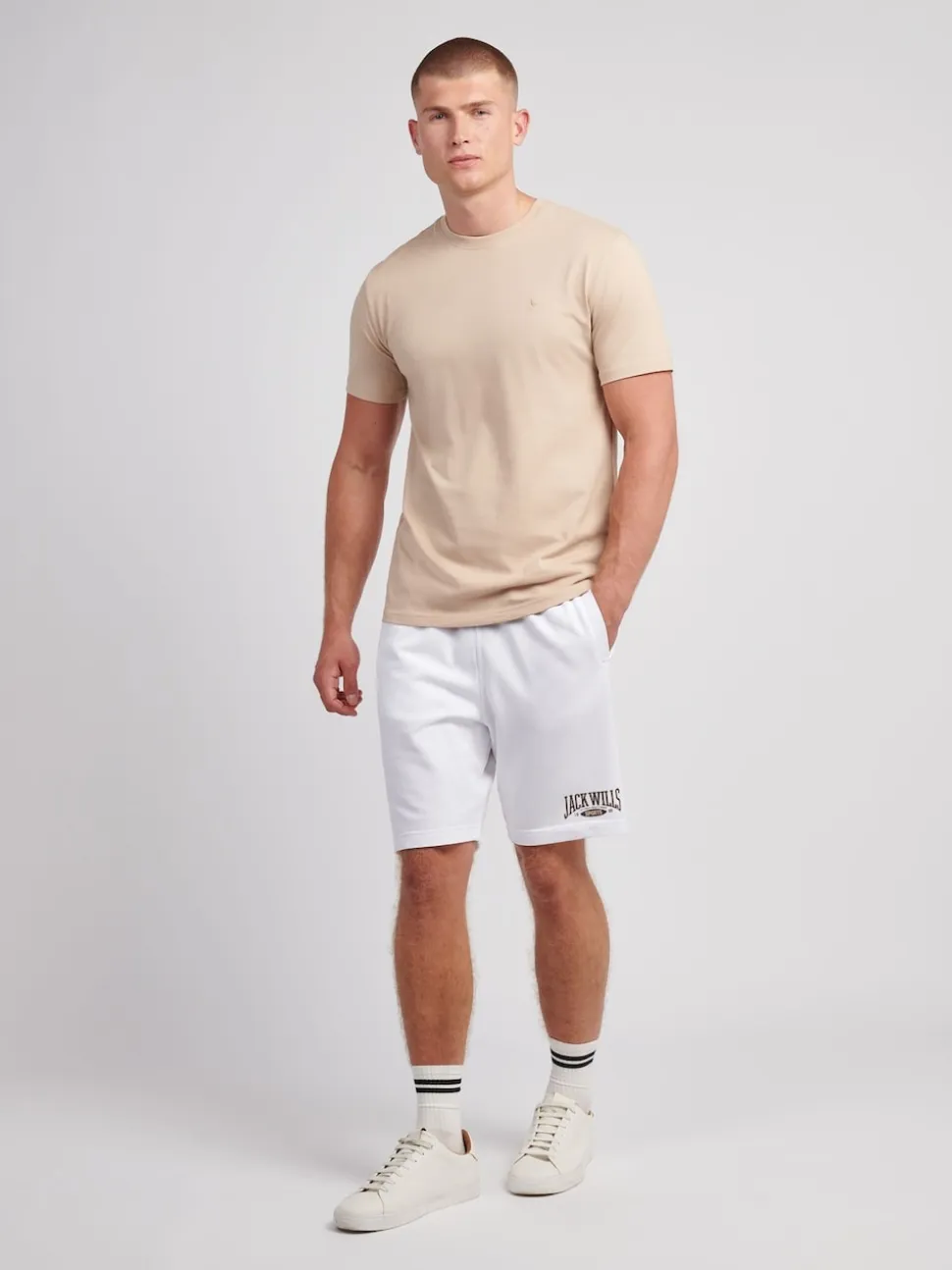 Jack Wills White Sports Team Loopback Shorts