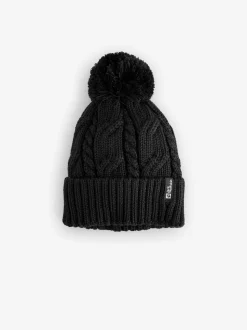 Jack Wolfskin Pom Knitted Black Beanie