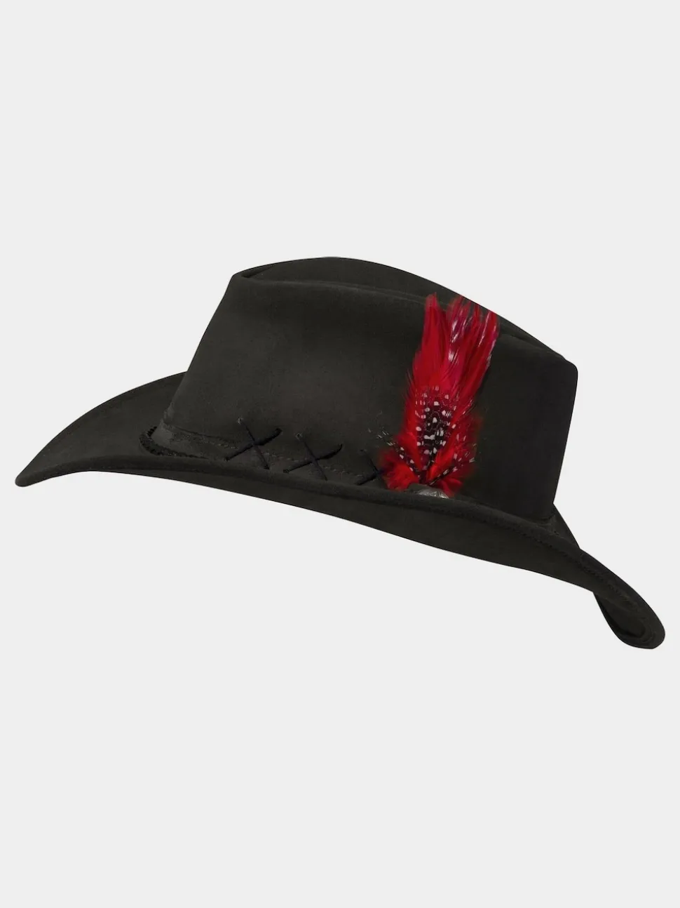 Joe Browns Black Embroidered Leather Fedora
